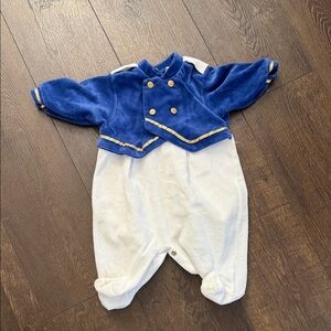 Vintage Baby Boy Prince Onesie - 3 Months - Blue & Gold